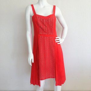 Beautiful Lattice Red Orange Anthropologie Dress